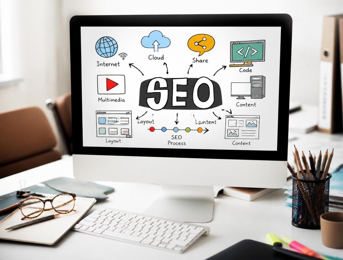 SEO and digital marketing workspace